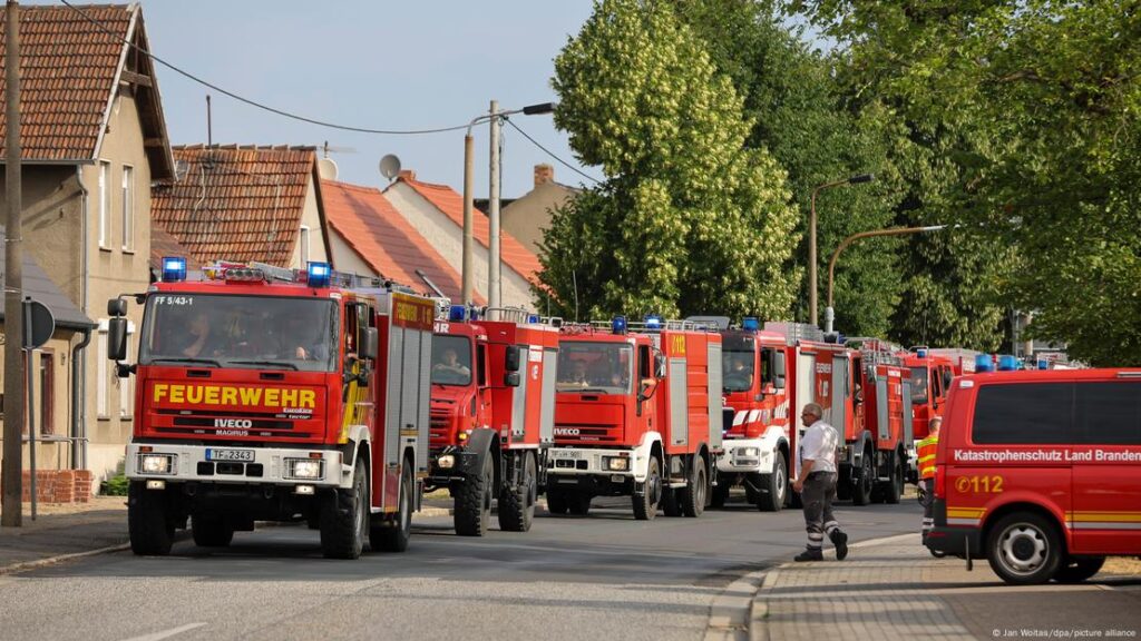 More than 300 firefighters in action during German wildfires in the summer of 2022