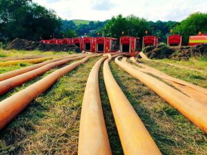 During the flood prevention situation at Whaley Bridge, UK, twenty HydroSub units were deployed at the same time.